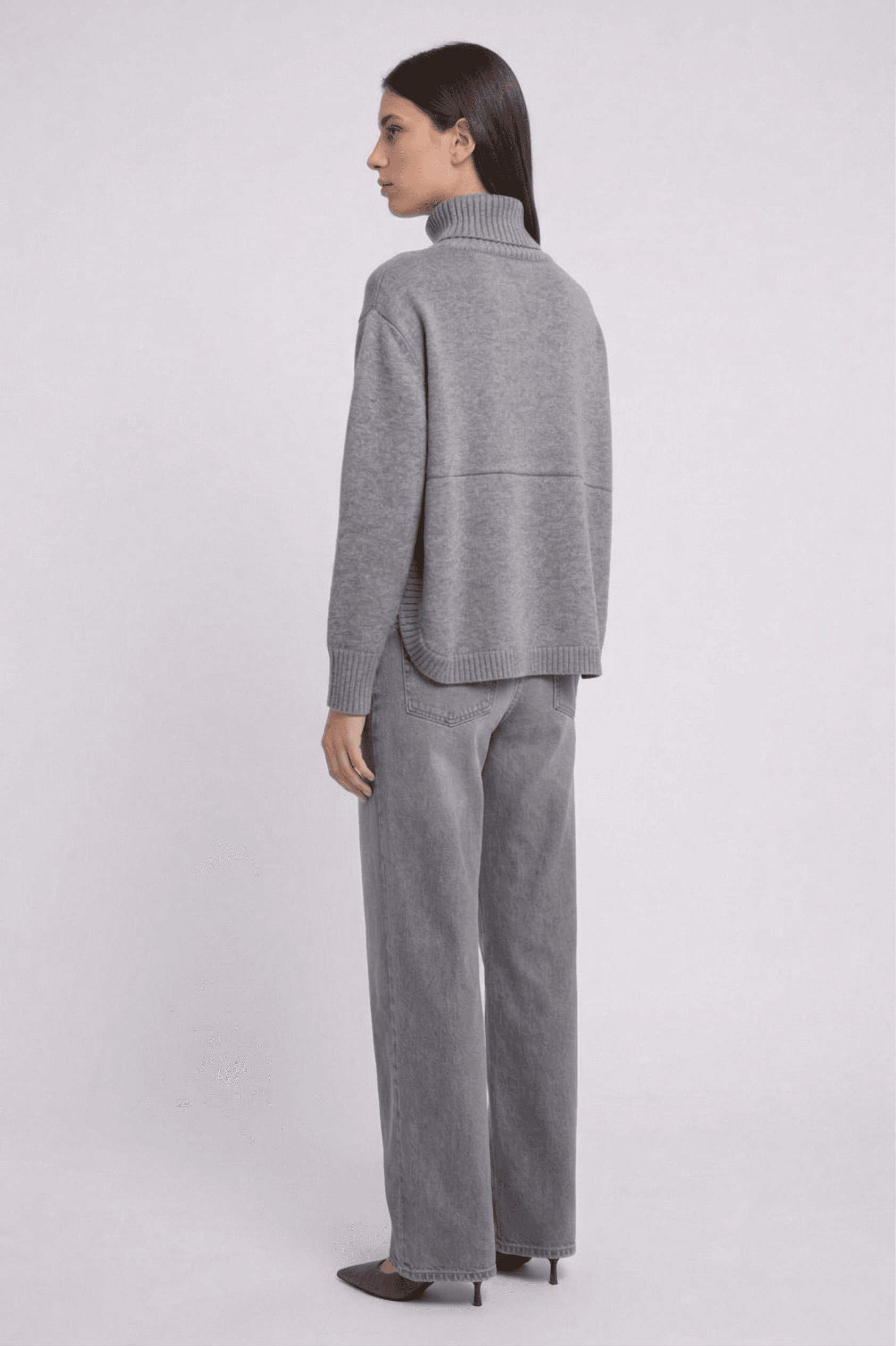 Suéter Punto Fino Cuello Alto Jaspeado 4