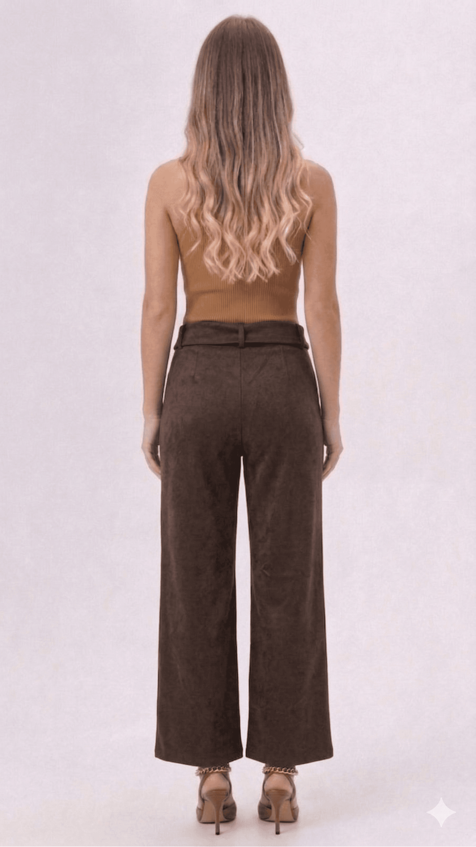 Pantalón Recto Efecto Gamuza 4