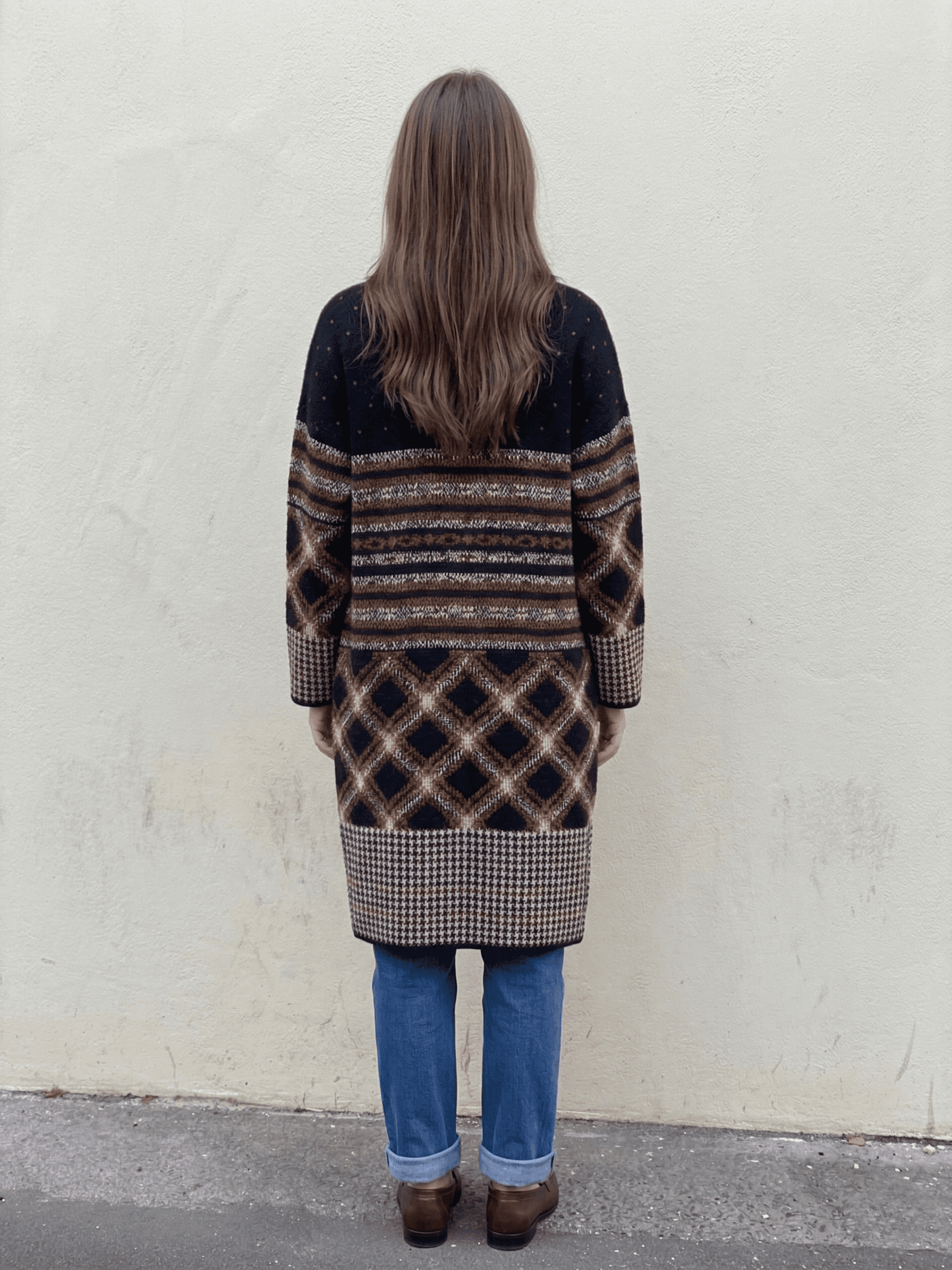 Cárdigan Largo Punto Multicolor 4