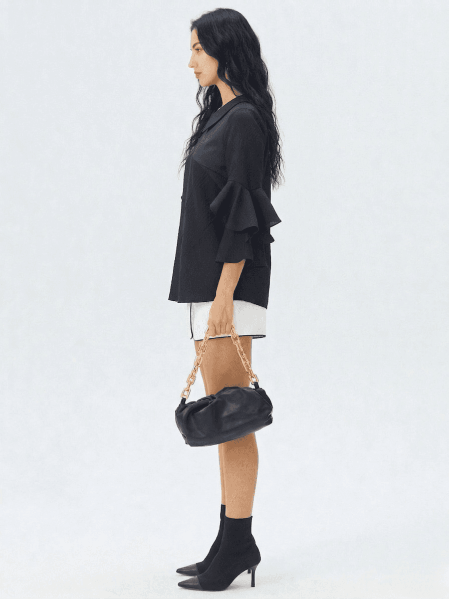 Blusa Estructurada con Volantes en Mangas 3