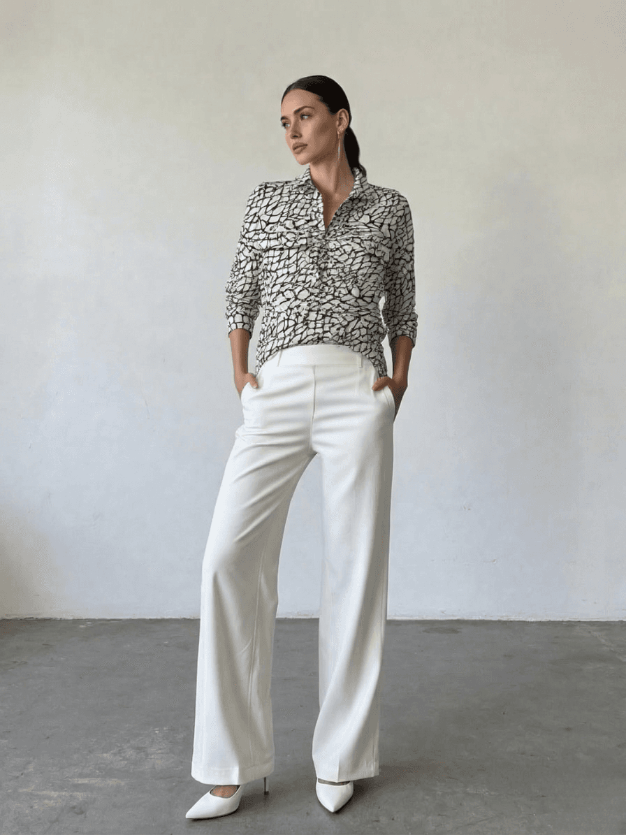 Camisa Estampada con Detalle de Agujetas 1