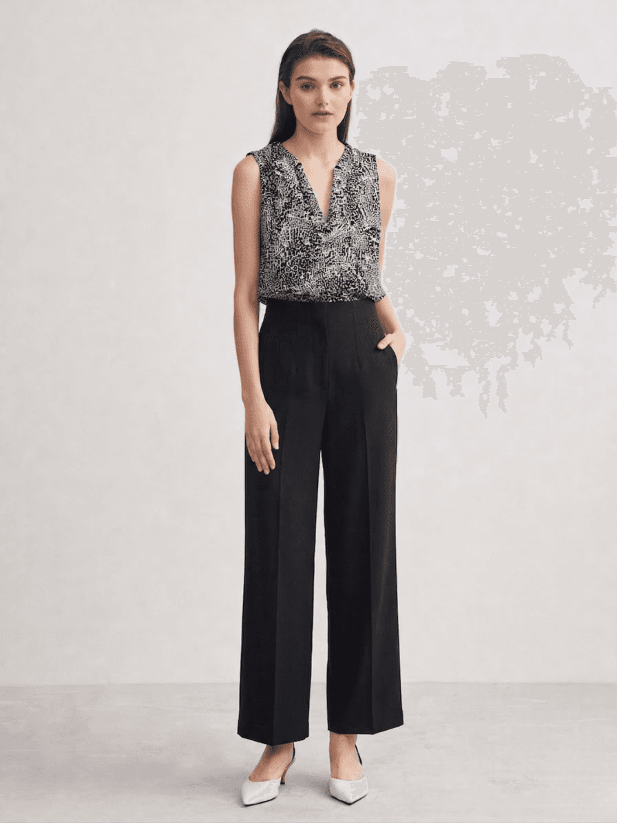 Top Sin Mangas Escote en V con Micro-Estampado 1