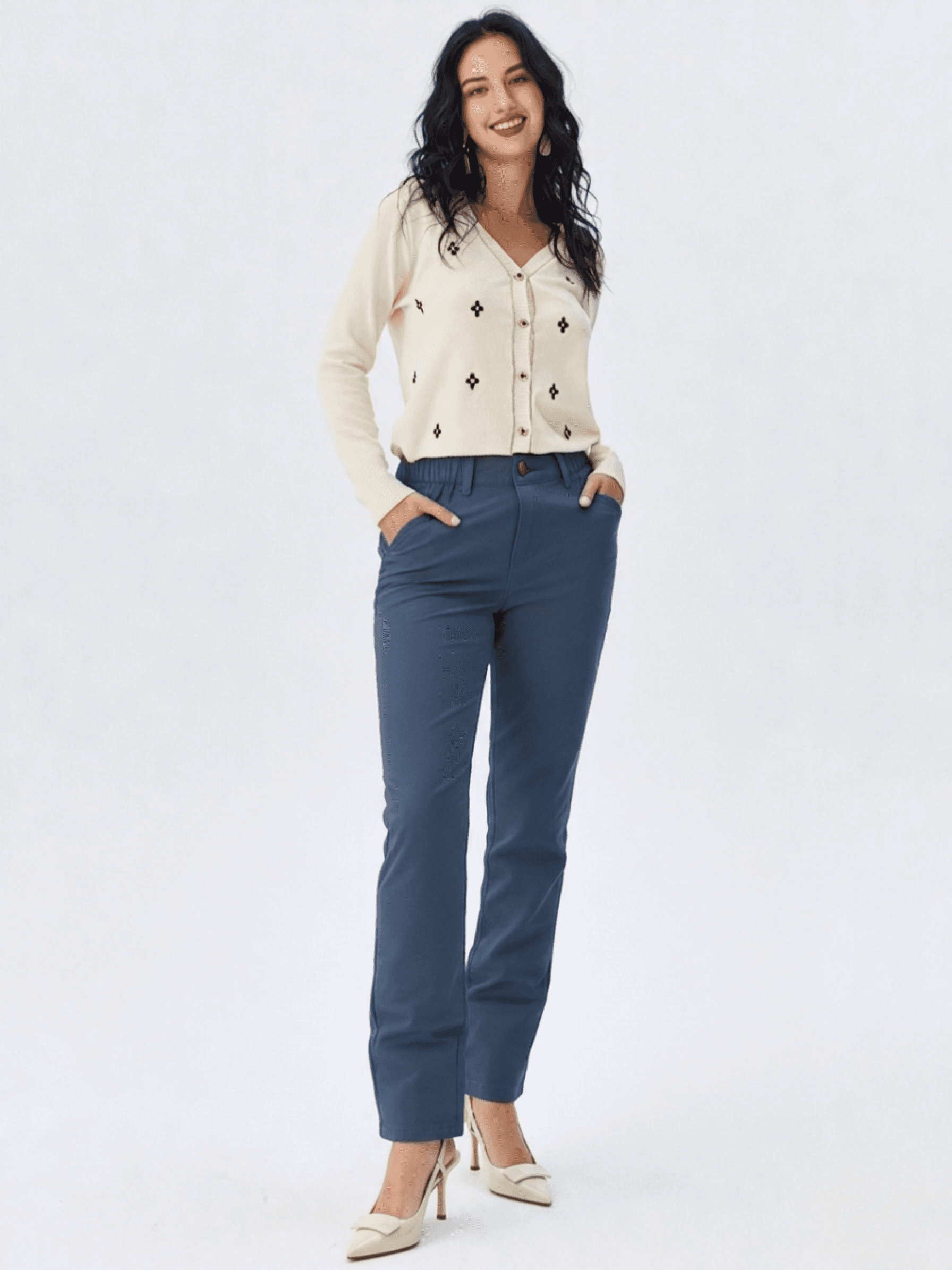 Pantalón Recto Cintura Elástica