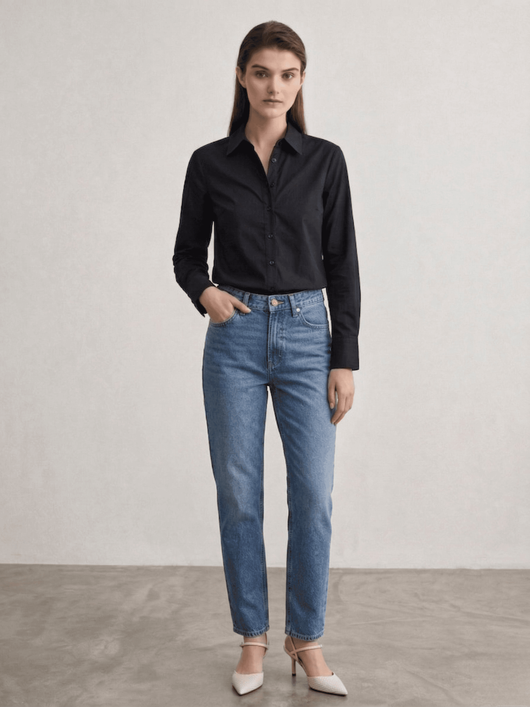 Camisa Básica de Popelín Entallada 1