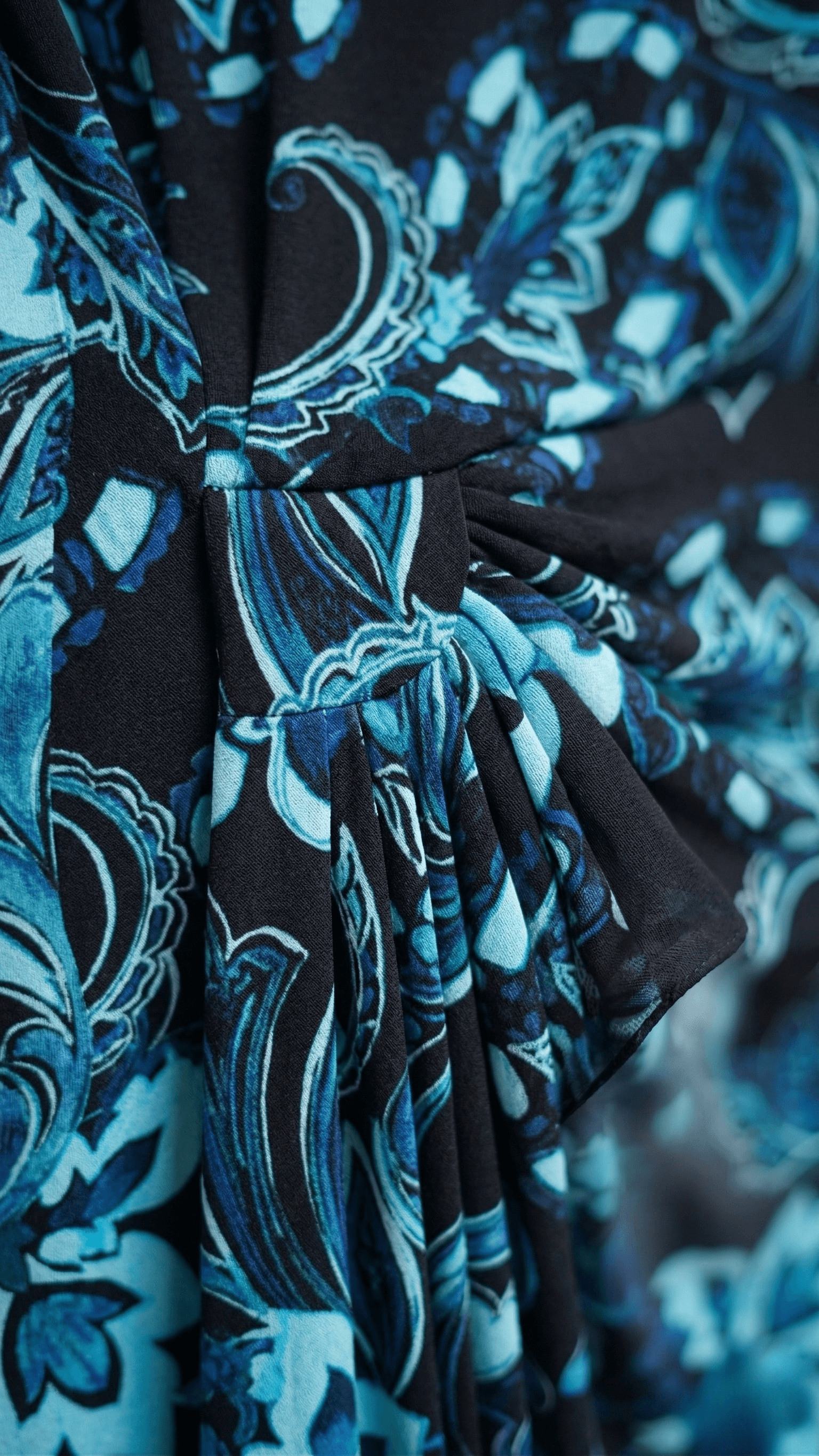 Vestido Midi Estampado Abstracto Azul 2