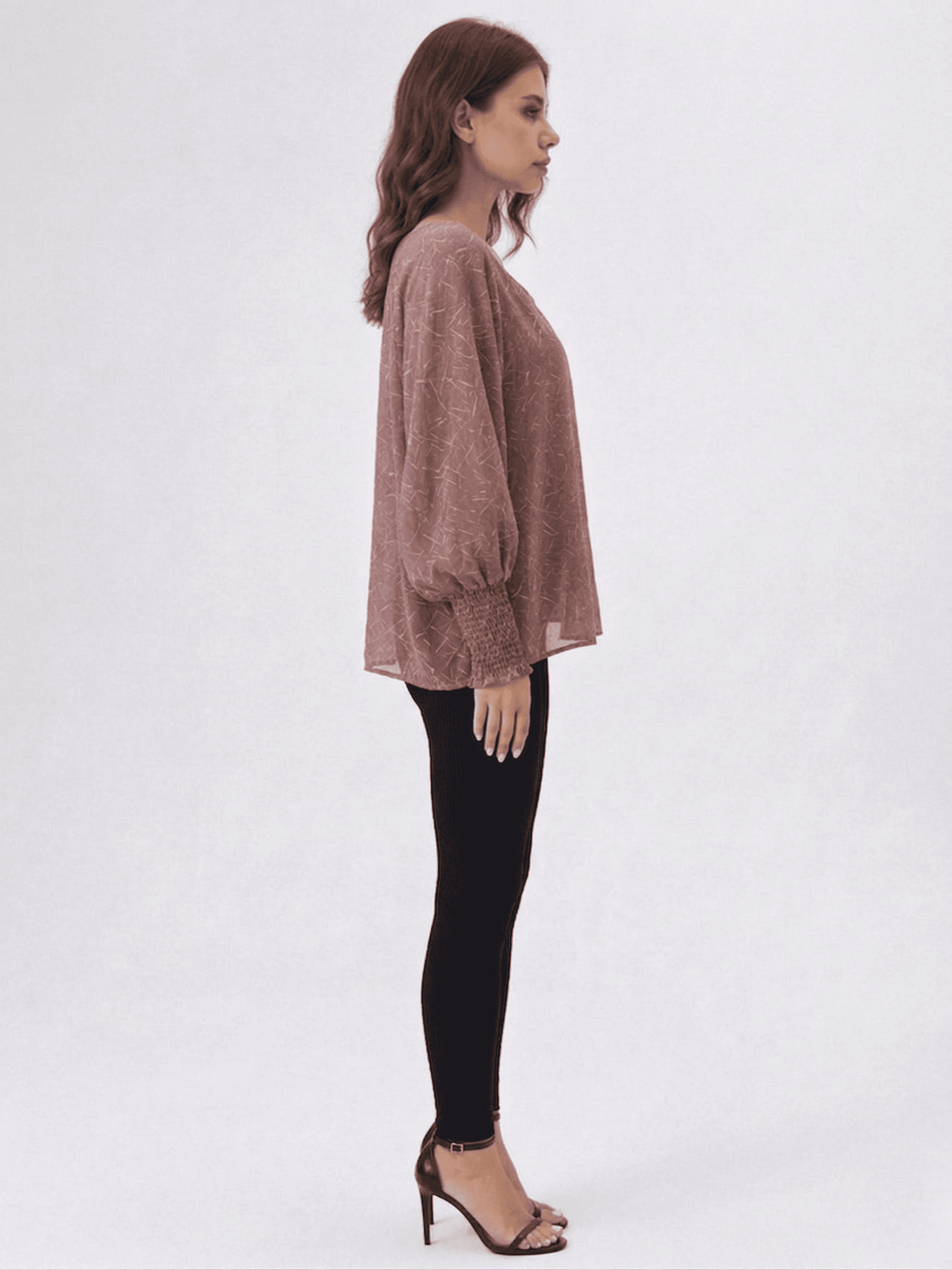 Blusa Fluida Manga Larga con Puño Elástico 3